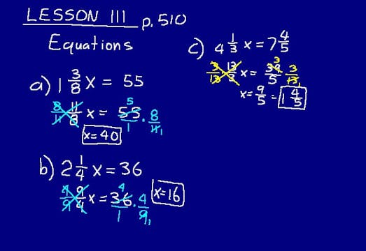 Lesson 111 DIVE Math 8/7 1st Edition