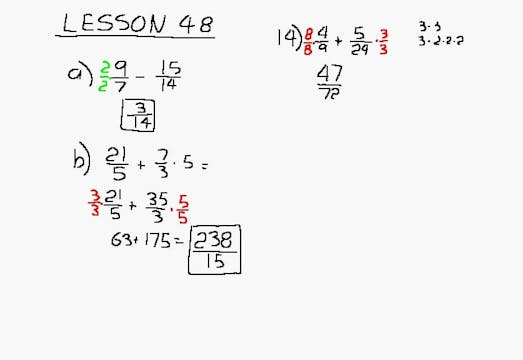 Lesson 48 DIVE Algebra 1/2, 2nd Edition