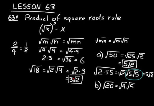 Lesson 63 DIVE Algebra 1, 3rd Edition