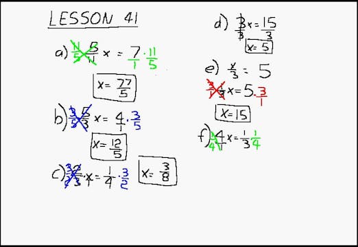 Lesson 41 DIVE Algebra 1/2, 2nd Edition