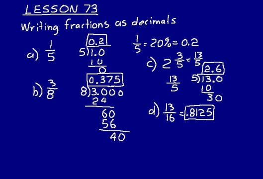 Lesson 73 DIVE 7/6, 3rd Edition