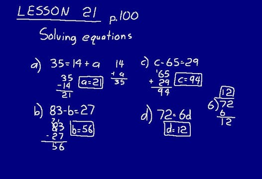 Lesson 21 DIVE Math 8/7 1st Edition