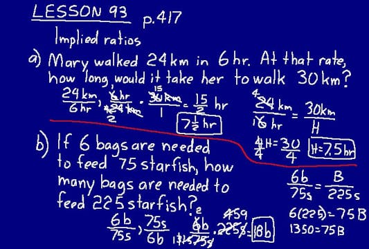 Lesson 93 DIVE Math 8/7 1st Edition