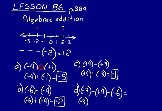Lesson 86 DIVE Math 8/7 1st Edition