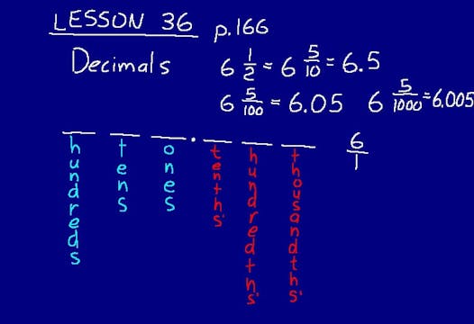 Lesson 36 DIVE Math 8/7 1st Edition