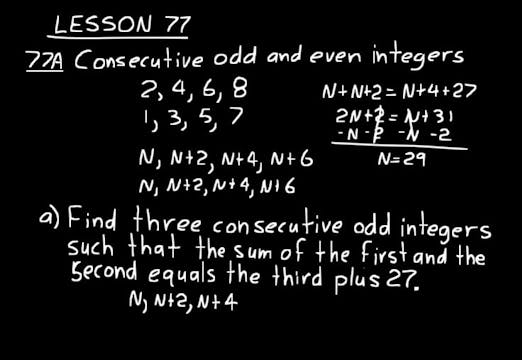 Lesson 77 DIVE Algebra 1, 3rd Edition