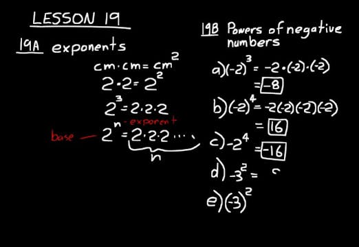 Lesson 19 DIVE Algebra 1, 3rd Edition