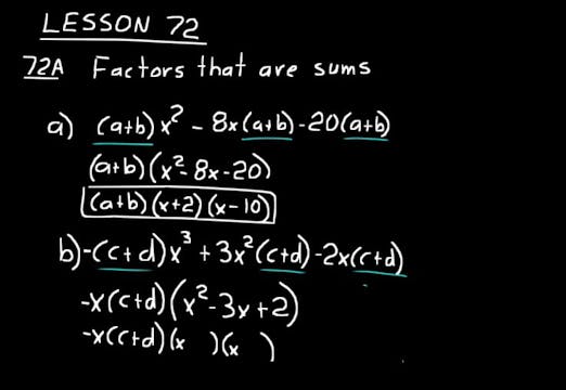 Lesson 72 DIVE Algebra 1, 3rd Edition