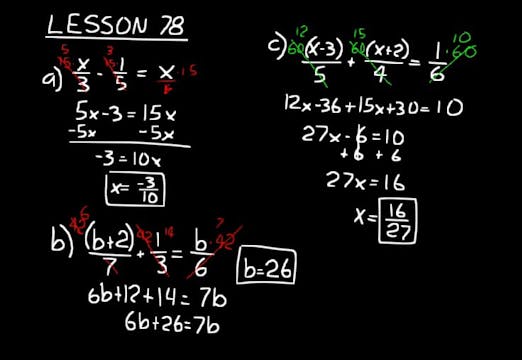 Lesson 78 DIVE Algebra 1, 3rd Edition