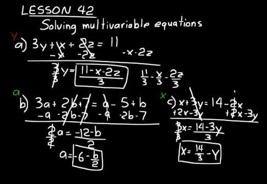 Lesson 42 DIVE Algebra 1, 3rd Edition