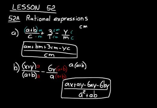 Lesson 52 DIVE Algebra 1, 3rd Edition