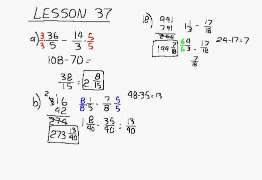 Lesson 37 DIVE Algebra 1/2, 2nd Edition