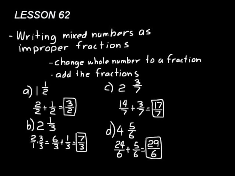 Lesson 62 Dive 7/6, 4th Edition DIVE Lectures for Saxon Math 7/6, 4th
