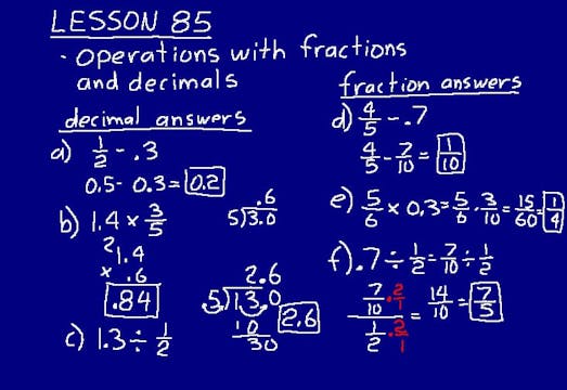 Lesson 85 DIVE 7/6, 3rd Edition