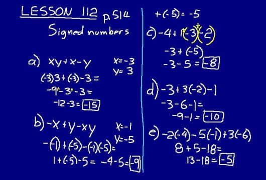 Lesson 112 DIVE Math 8/7 1st Edition