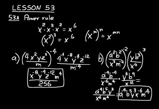 Lesson 53 DIVE Algebra 1, 3rd Edition