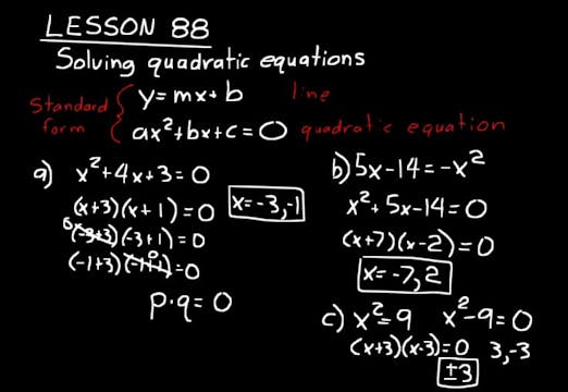 Lesson 88 DIVE Algebra 1, 3rd Edition