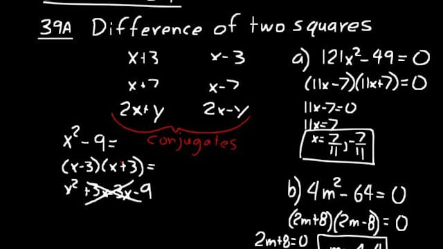 Lesson 39 DIVE Algebra 2, 3rd Edition