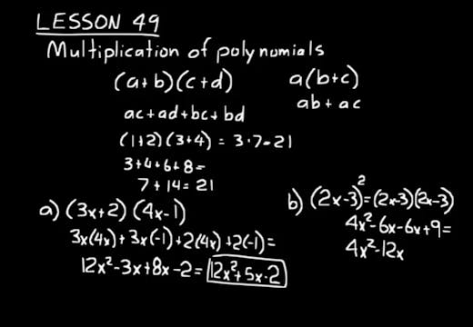 Lesson 49 DIVE Algebra 1, 3rd Edition