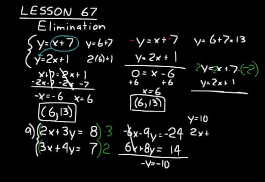 Lesson 67 DIVE Algebra 1, 3rd Edition
