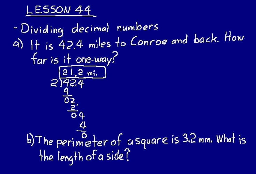 Lesson 44 DIVE 7/6, 3rd Edition DIVE into Math and Science