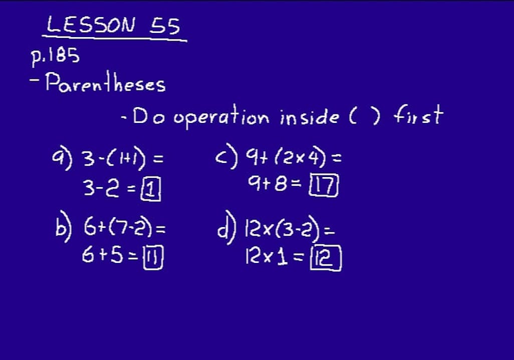Lesson 55 DIVE 5/4, 2nd Edition DIVE into Math and Science