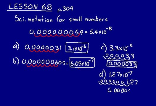 Lesson 68 DIVE Math 8/7 1st Edition