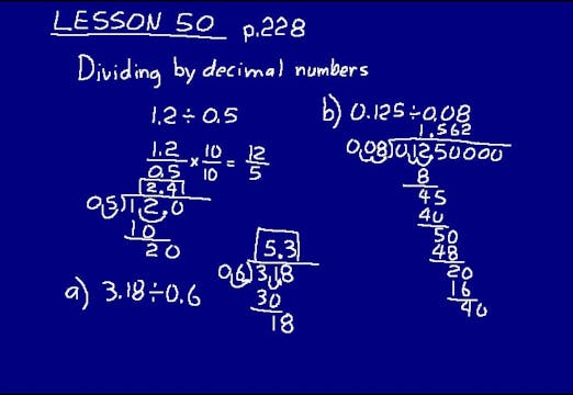 Lesson 50 DIVE Math 8/7 1st Edition