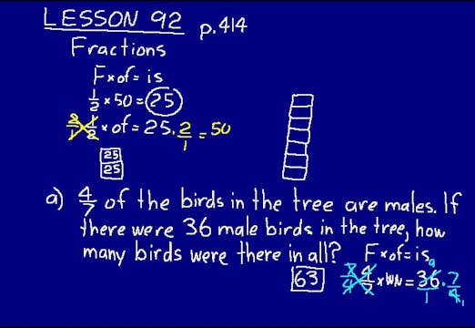 Lesson 92 DIVE Math 8/7 1st Edition