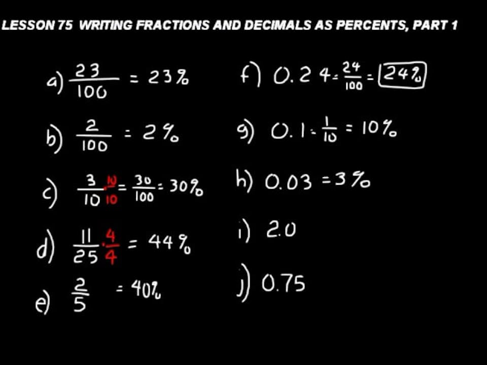 Lesson 75 Dive 7/6, 4th Edition DIVE Lectures for Saxon Math 7/6, 4th