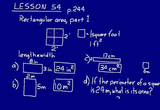 Lesson 54 DIVE Math 8/7 1st Edition
