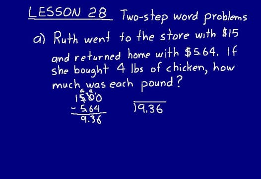 Lesson 28 DIVE Math 8/7 2nd Edition