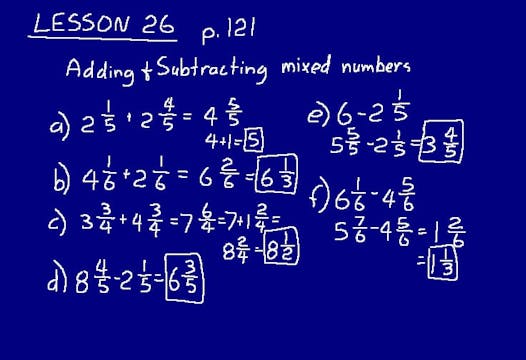 Lesson 26 DIVE Math 8/7 1st Edition