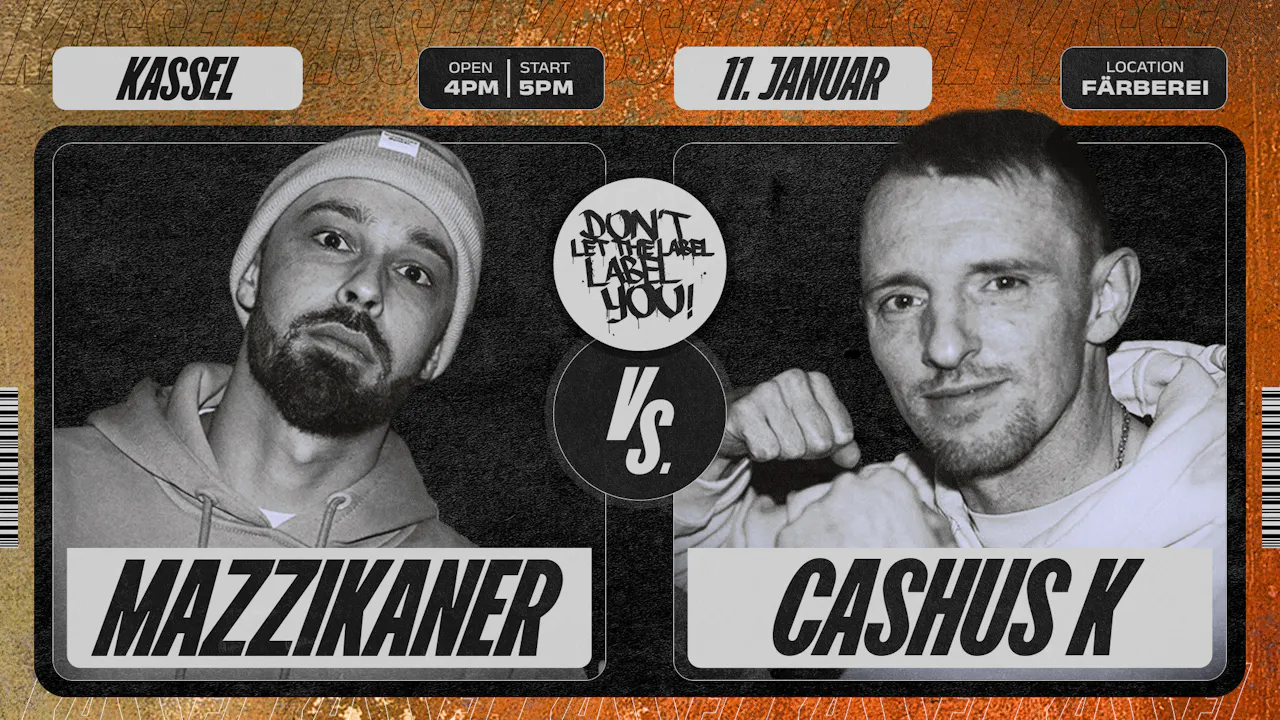 Cashus Rapper CASHUS K vs. MAZZIKANER (ONE ROUNDER) - KASSEL 25 | im ABO - DLTLLY ...