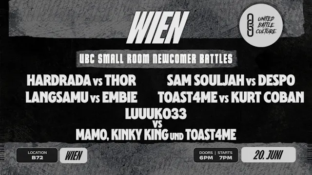UBC SMALL ROOM NEWCOMER BATTLES JUN 2026