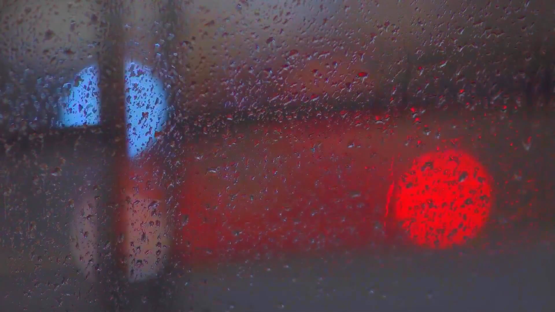 Rainy Night Through Blurred Glass