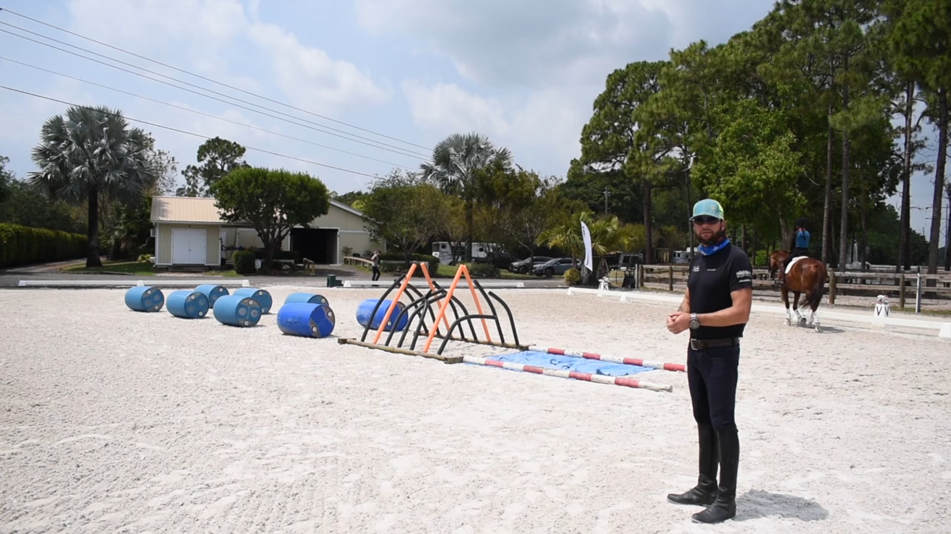 Jessica under saddle thru obstacles - canter and changes