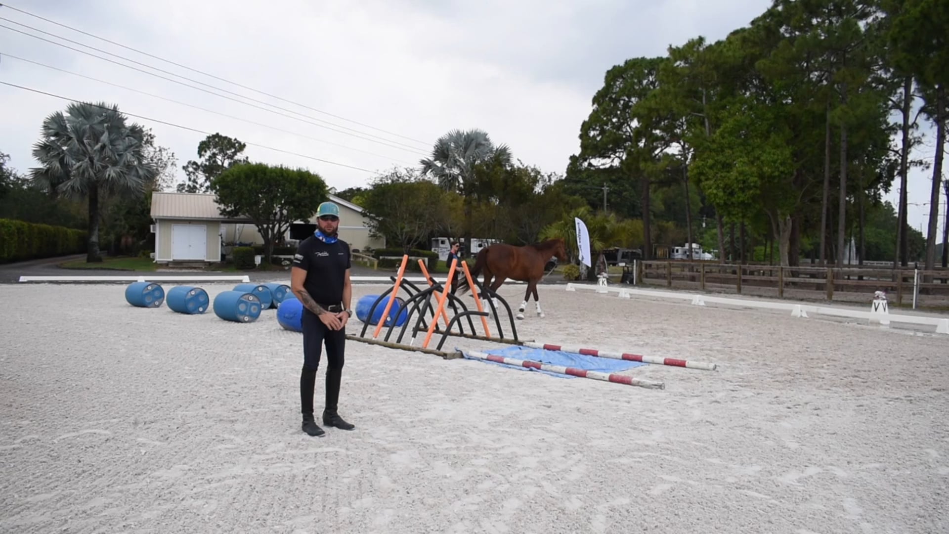 Jessica working on the ground with J'Adore 