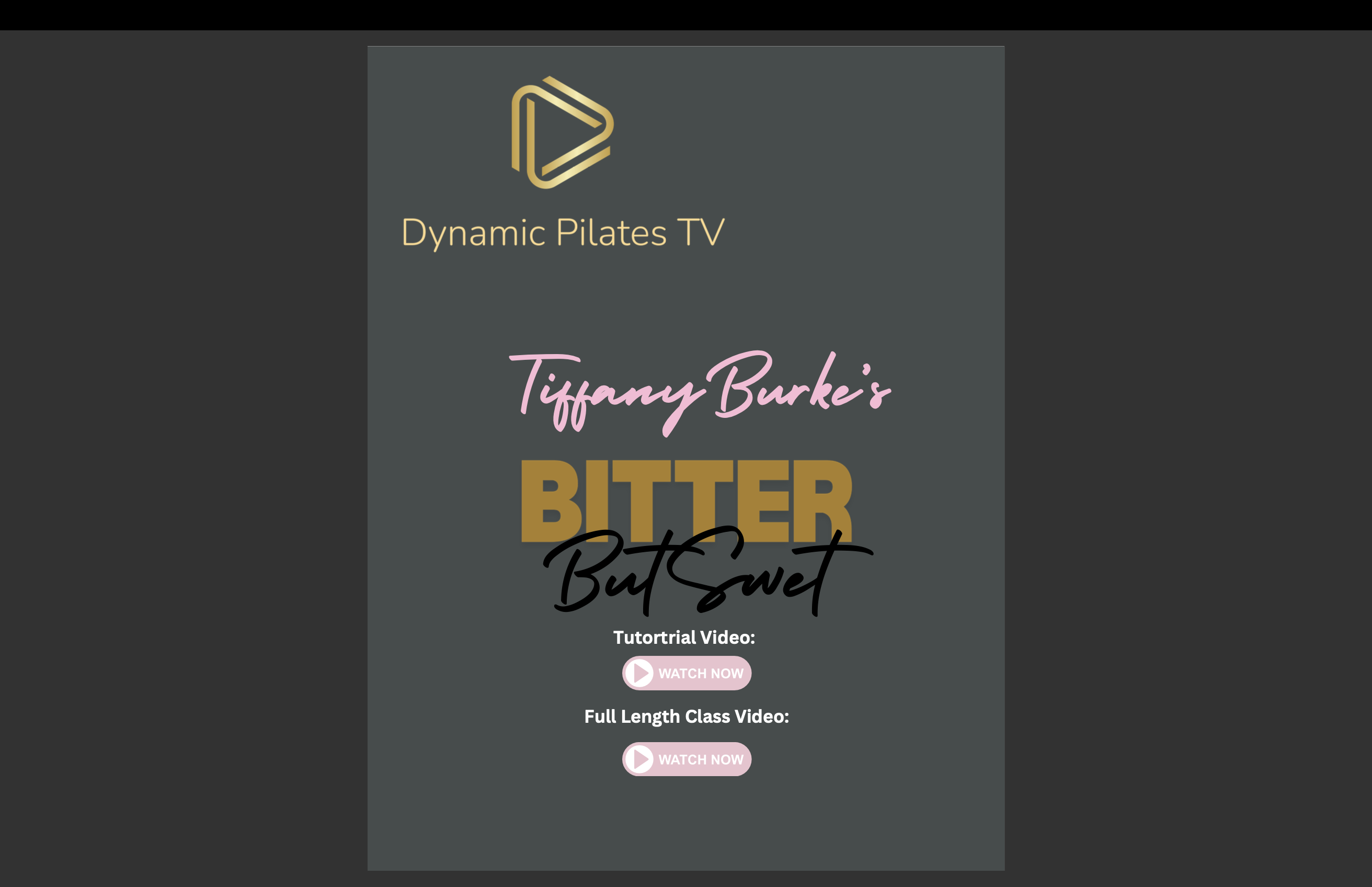 Bitter But Sweet Workshop