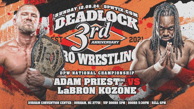 Adam Priest (c) vs LaBron Kozone