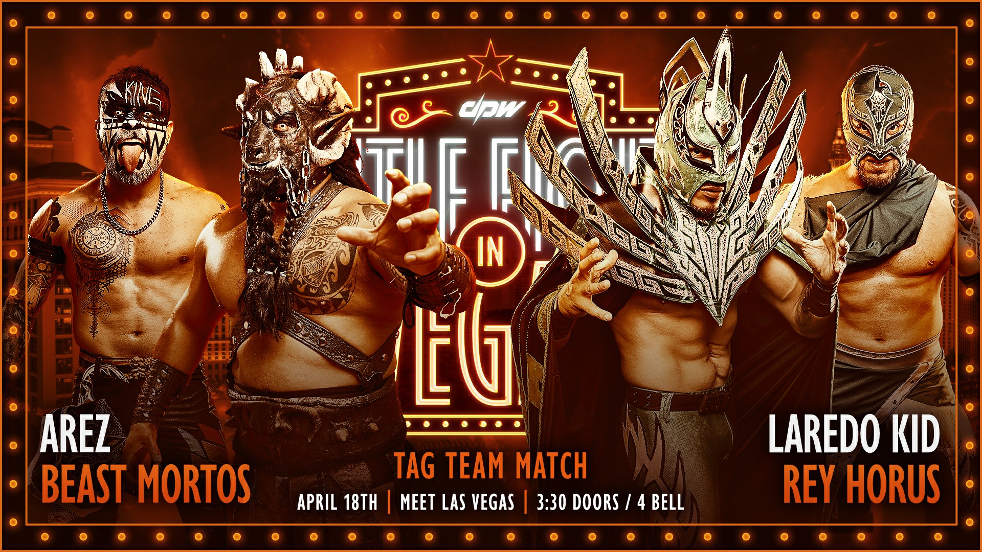 Arez & The Beast Mortos vs Laredo Kid & Rey Horus