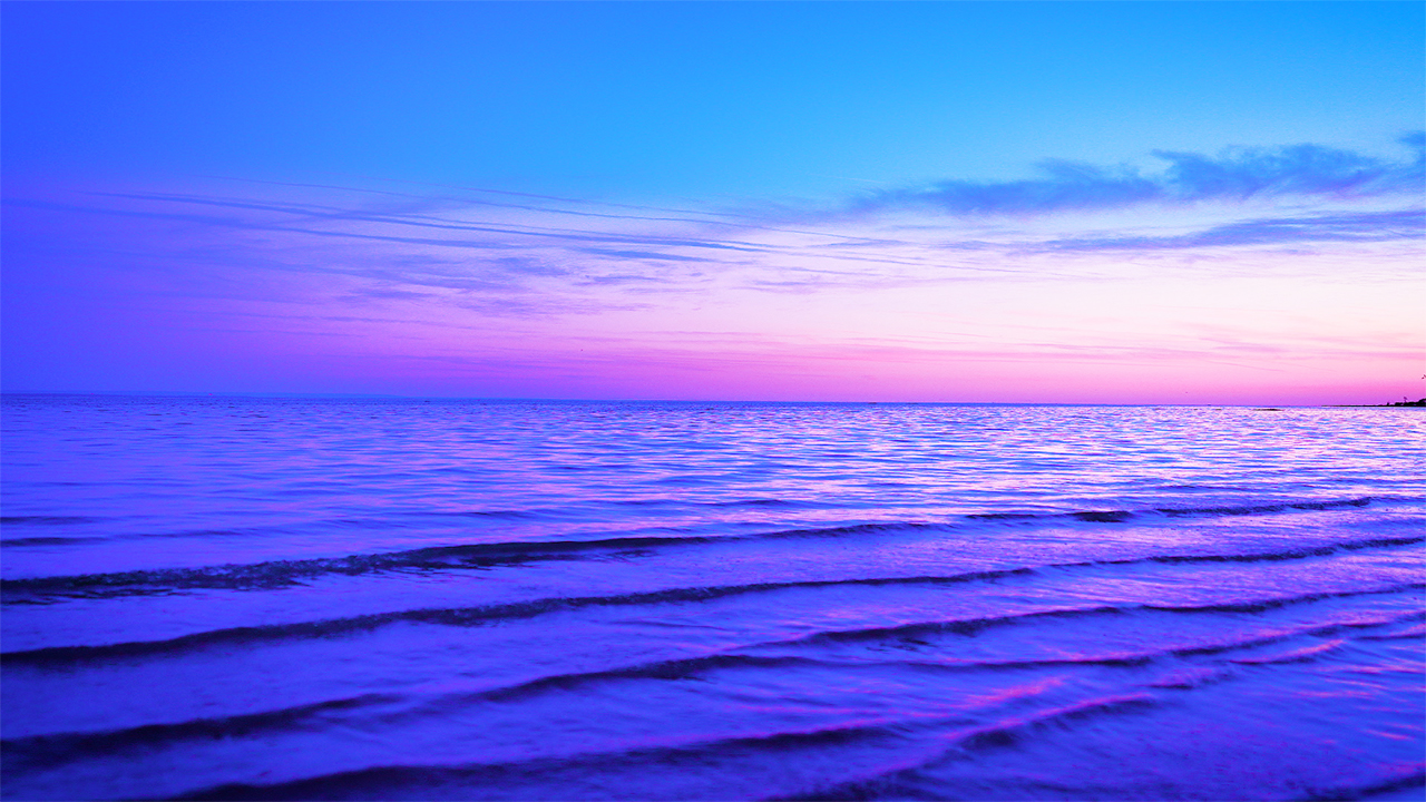 Calm Lake Sounds with a Peaceful Purple Sunset (No Music)