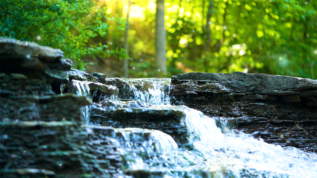 Gentle Falling Water Sounds (No Music)