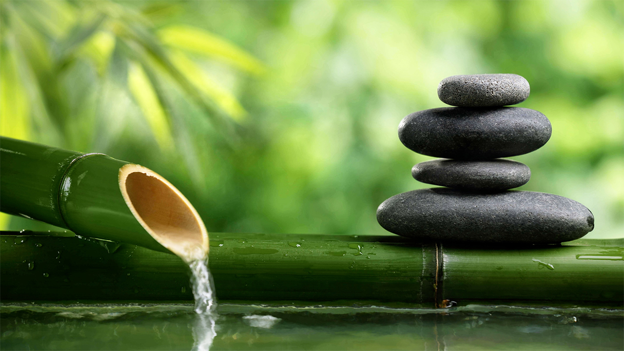 Bamboo Spa Trickling Water Sounds and Calming Music
