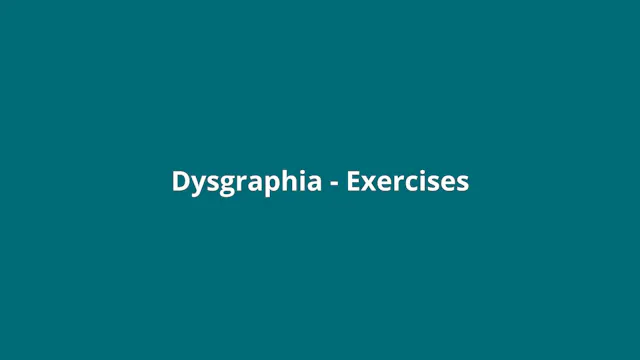 Introduction (Dysgraphia exercises)