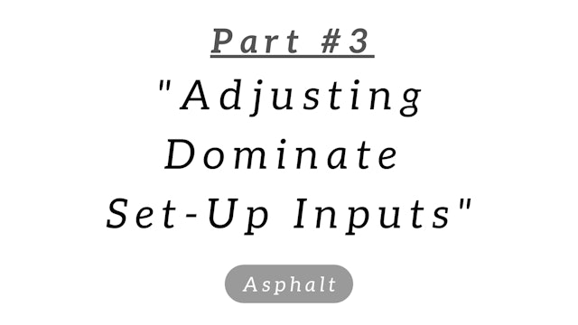 161 Part 3: Adjusting Dominate Set Up Inputs