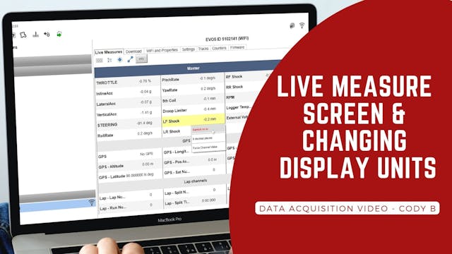 156 Live Measure Screen & Changing Display Units
