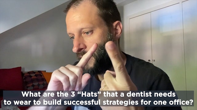 What are the 3 Hats that a dentist needs to wear to build successful strategies