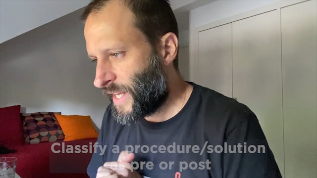 Classify a procedure-solution as pre or post