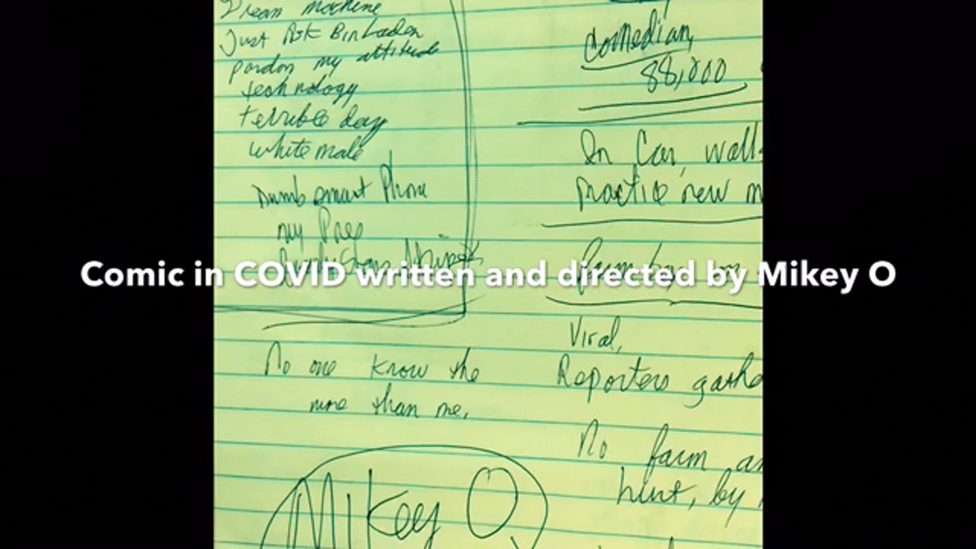 Winning Comedy  Feature Film: COMIC IN COVID. Feb. 25/26 event